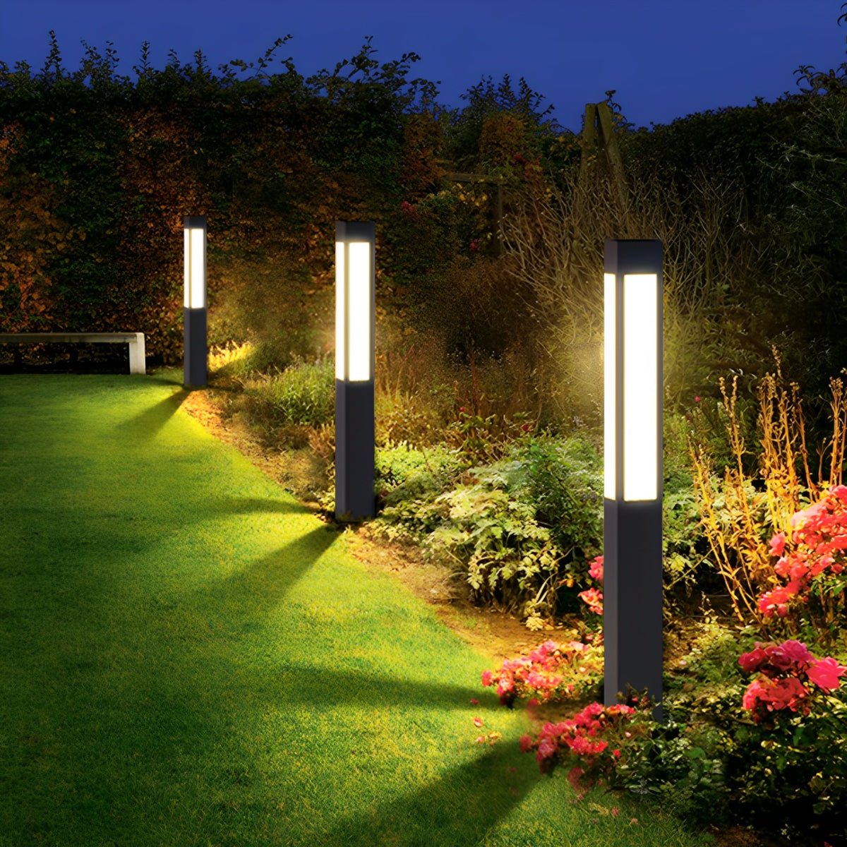 Rectangular Column Up Light Decorative Driveway Post Lights Balanced Bungalow Column Light