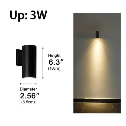 Cylinder Waterproof Outdoor Up and Down LED Exterior Wall Lights Spotlight - Flyachilles