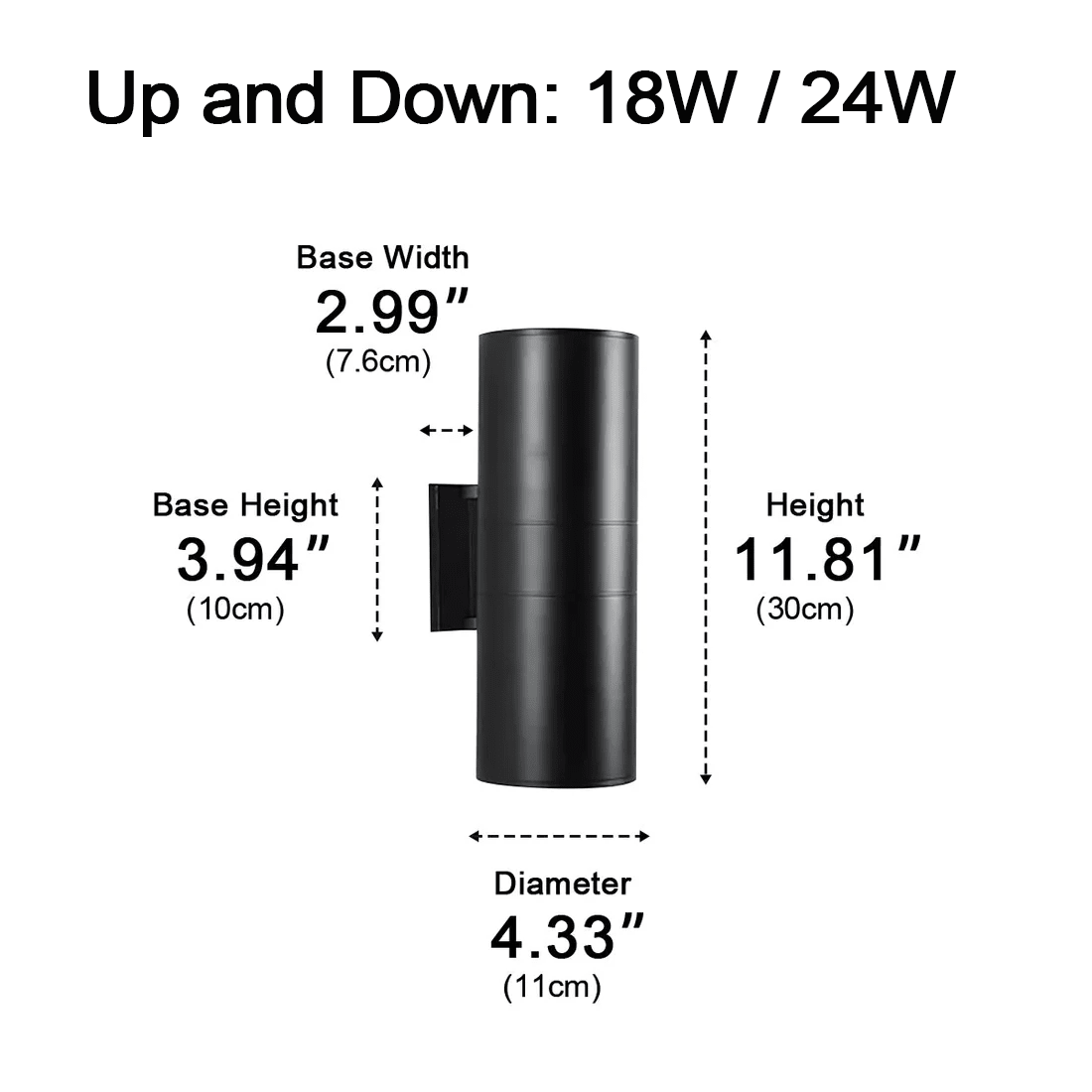 Cylinder Waterproof Outdoor Up and Down LED Exterior Wall Lights Spotlight - Flyachilles