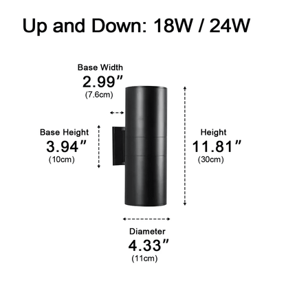 Cylinder Waterproof Outdoor Up and Down LED Exterior Wall Lights Spotlight - Flyachilles