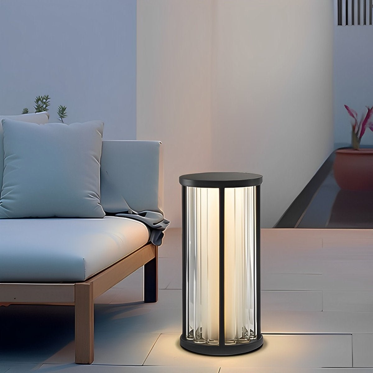 Cylinder Waterproof Solar LED Outdoor Floor Lamp - Flyachilles