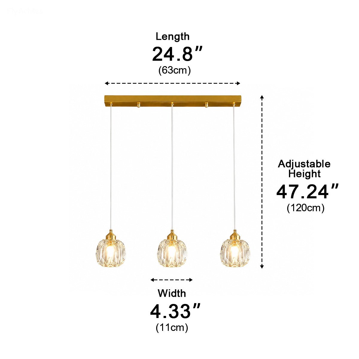 Dimmable Modern Luxury Brass Crystal Pendant Lights - Flyachilles
