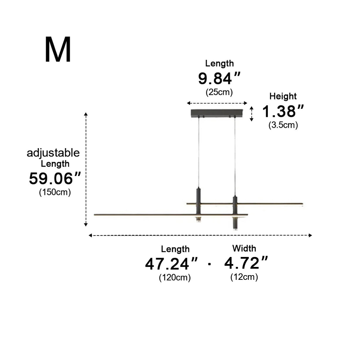 Dimmable Modern MinimalistLED Long Strip Indoor Pendant Lights - Flyachilles