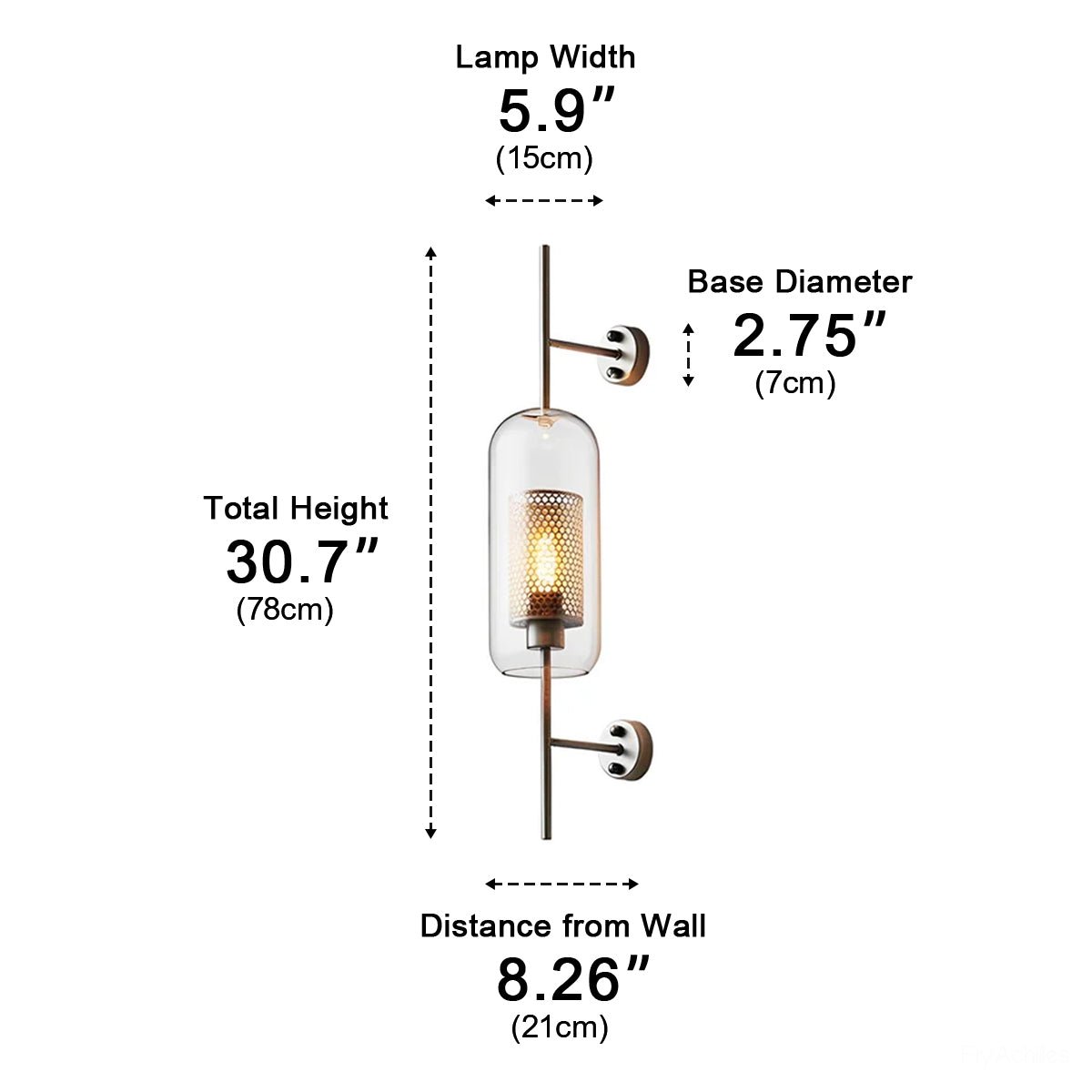 Dimmable Vintage Industrial Cylinder Glass LED Wall Sconces - Flyachilles