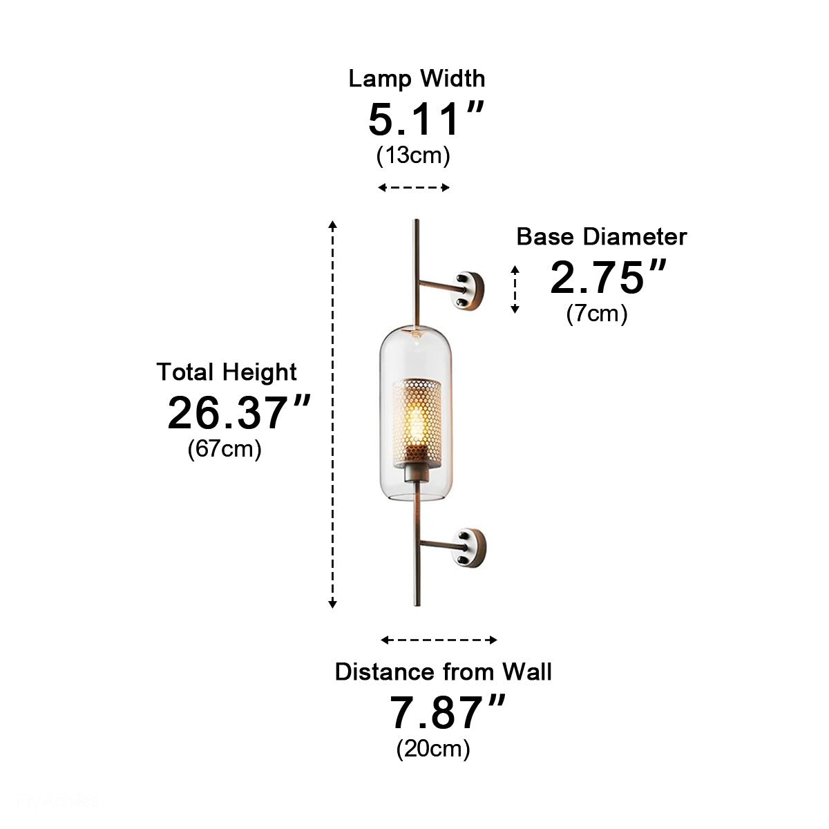 Dimmable Vintage Industrial Cylinder Glass LED Wall Sconces - Flyachilles