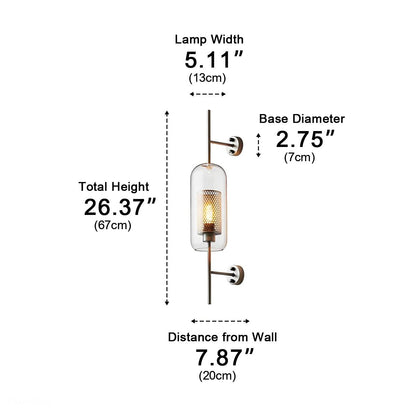 Dimmable Vintage Industrial Cylinder Glass LED Wall Sconces - Flyachilles
