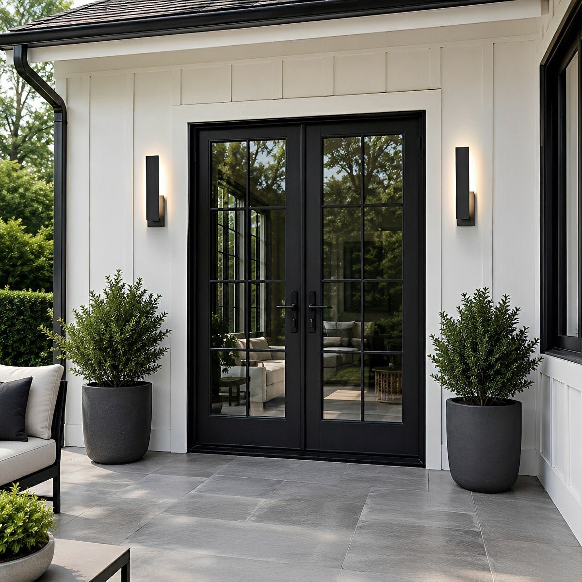 Dimmable Waterproof Rectangle Black LED Outdoor Wall Sconces - Flyachilles