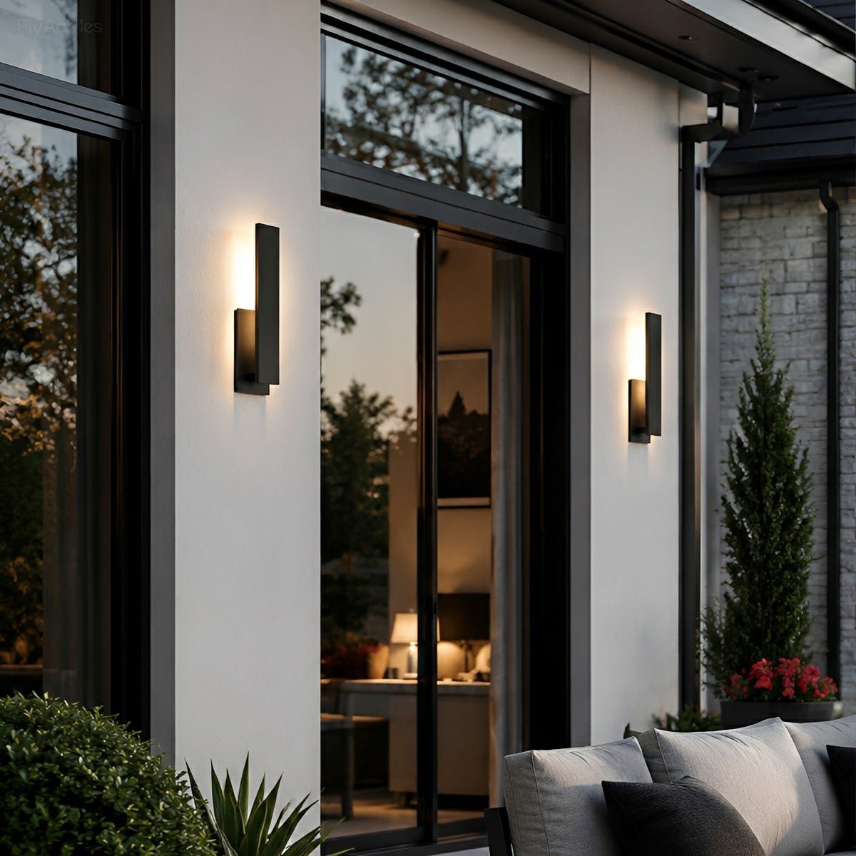 Dimmable Waterproof Rectangle Black LED Outdoor Wall Sconces - Flyachilles