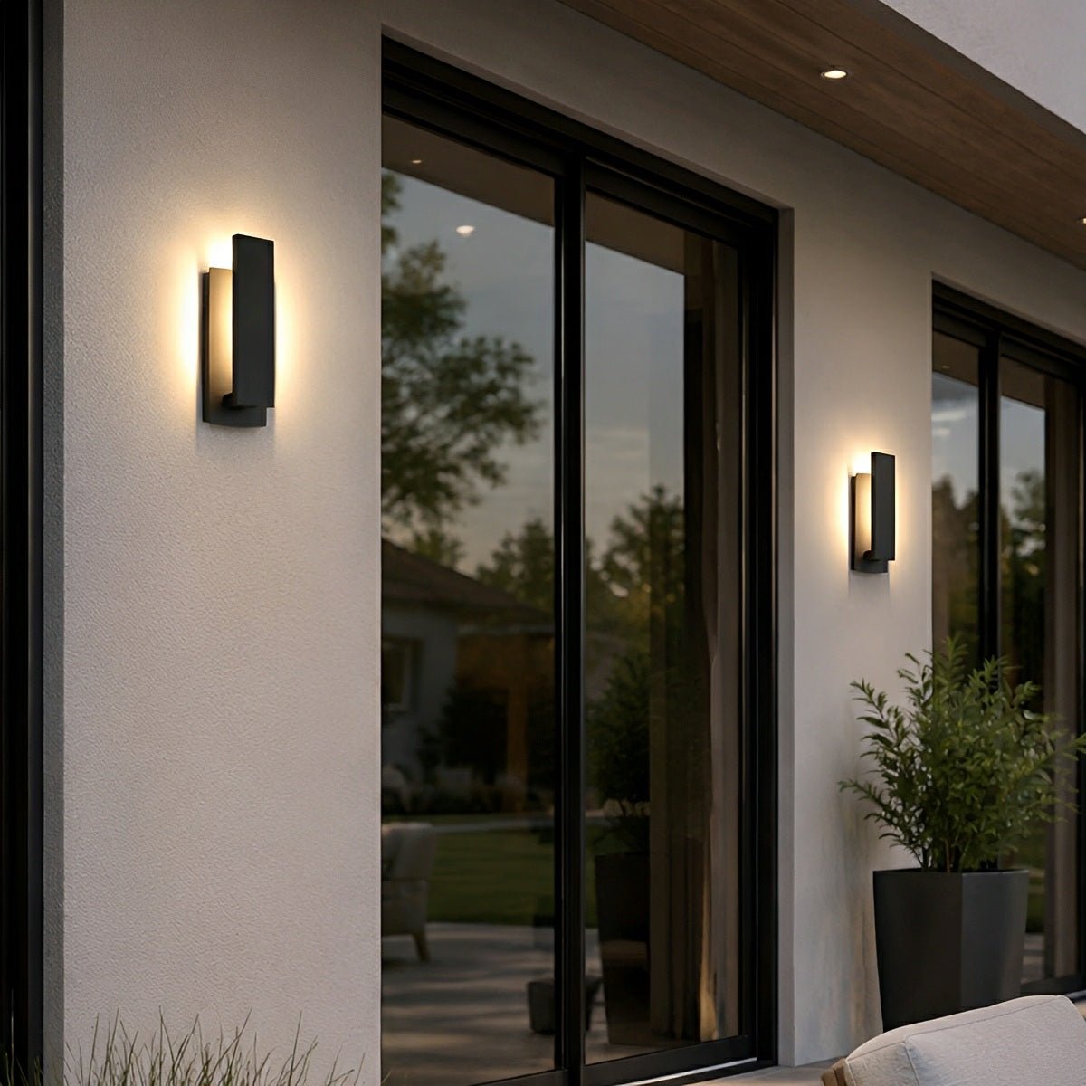 Dimmable Waterproof Rectangle Black LED Outdoor Wall Sconces - Flyachilles