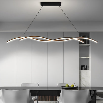 Double Wavy Minimalist LED Creative Modern Chandelier Light - Flyachilles