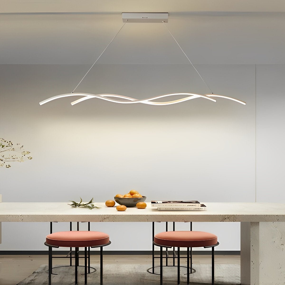 Double Wavy Minimalist LED Creative Modern Chandelier Light - Flyachilles