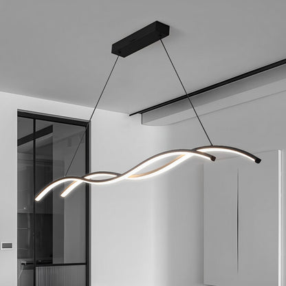 Double Wavy Minimalist LED Creative Modern Chandelier Light - Flyachilles