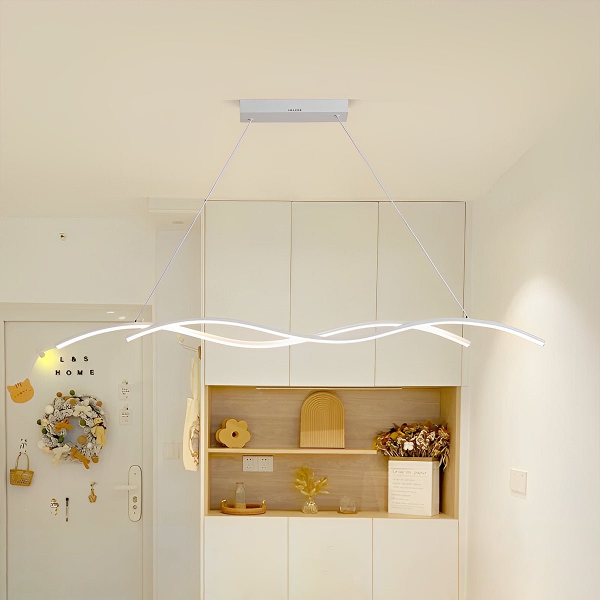 Double Wavy Minimalist LED Creative Modern Chandelier Light - Flyachilles