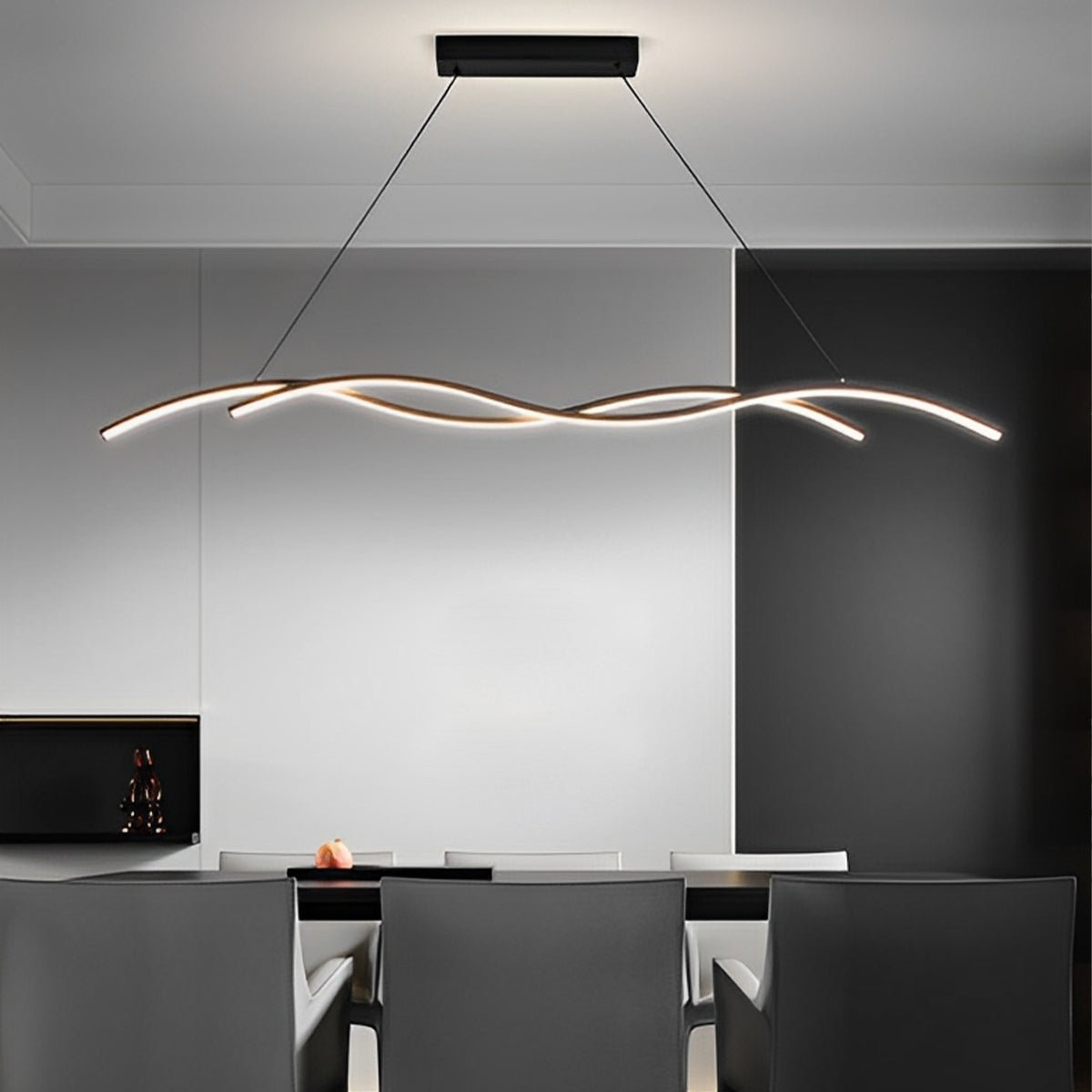 Double Wavy Minimalist LED Creative Modern Chandelier Light - Flyachilles