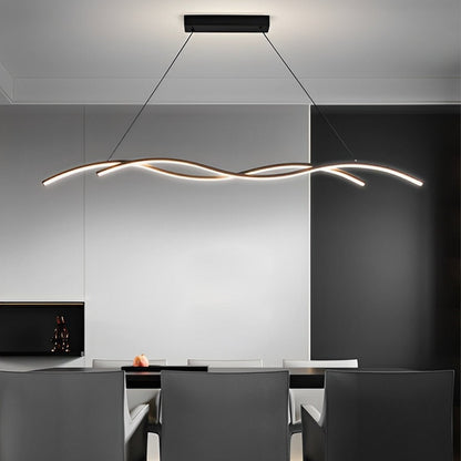 Double Wavy Minimalist LED Creative Modern Chandelier Light - Flyachilles