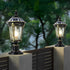 Dual Purpose Aluminum Retro Solar Fence Post Light Entrance Gate Pillar Villa Courtyard Garden Lamp With Remote - Flyachilles