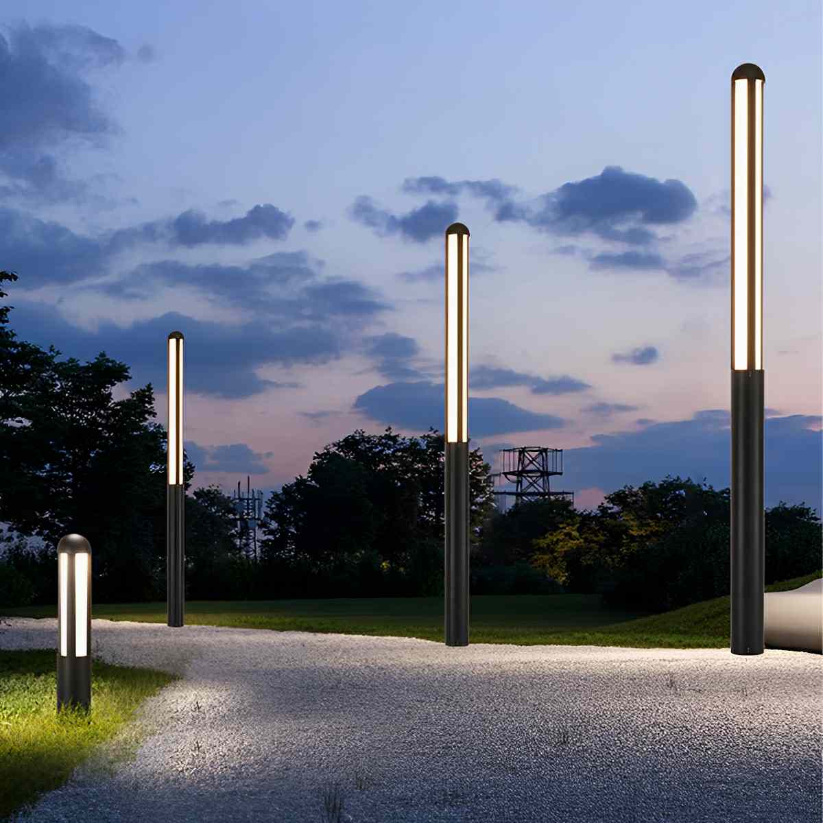 Elegance Minimalist Waterproof LED Black Modern Outdoor Street Lighting - Flyachilles