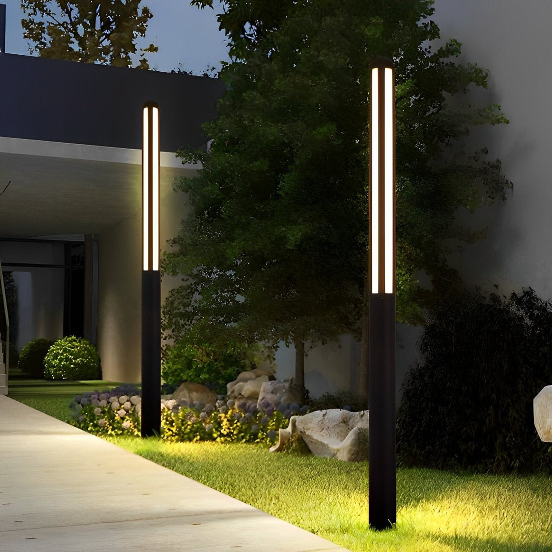 Elegance Minimalist Waterproof LED Black Modern Outdoor Street Lighting - Flyachilles