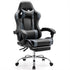Ergonomic Computer Game Desk Chair Recliner - with Footrest & Lumbar Support & Headrest, Fixed Up Armrest, - Flyachilles