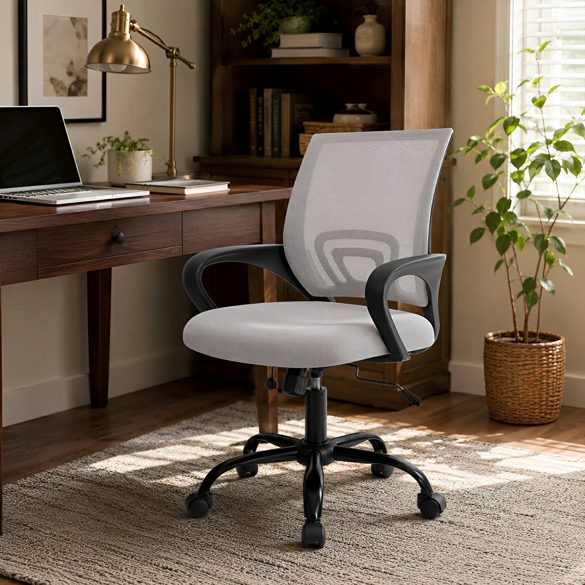 Ergonomic Mid-Back Chair – Lumbar Support &amp; Rocking - Flyachilles