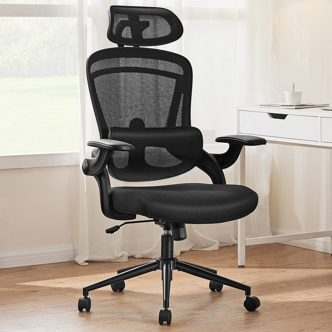 Ergonomic Office Chair Desk Chair Mesh Headrest&Lumbar Support Computer Chair - Flyachilles