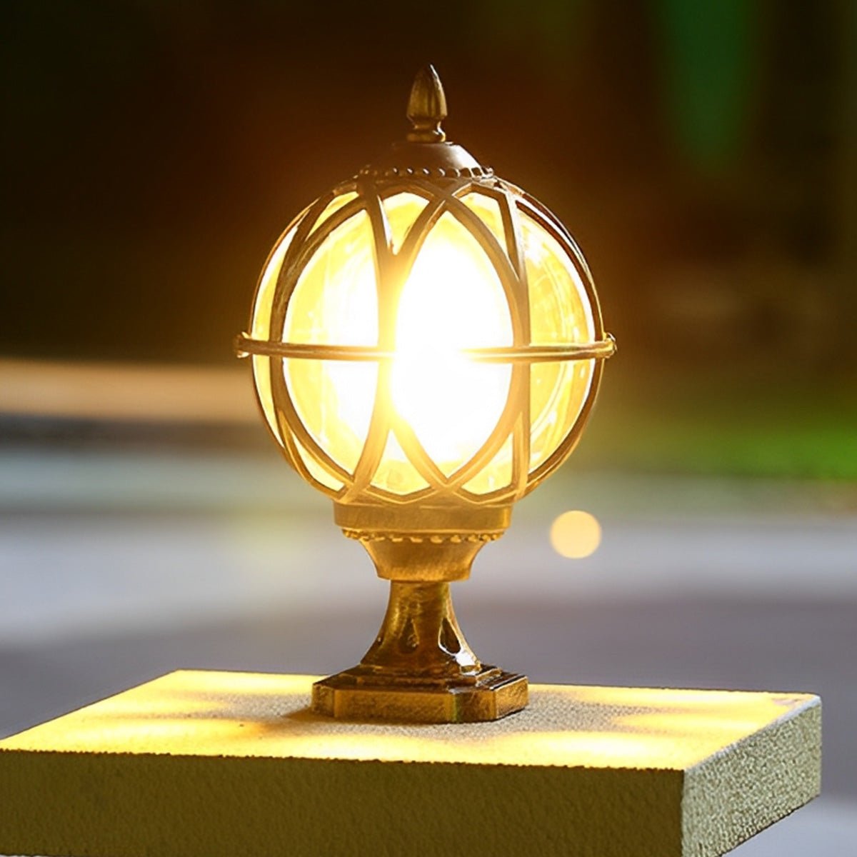 Farmhouse Round Ball Waterproof Outdoor Fence Post Lights - Flyachilles