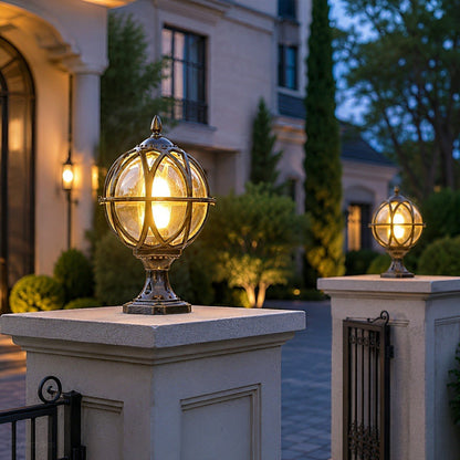 Farmhouse Round Ball Waterproof Outdoor Fence Post Lights - Flyachilles