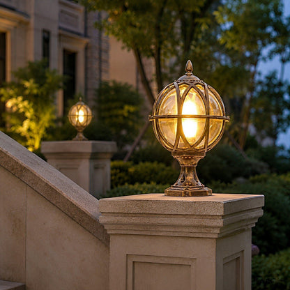 Farmhouse Round Ball Waterproof Outdoor Fence Post Lights - Flyachilles