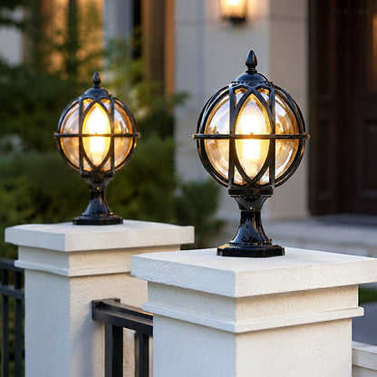 Farmhouse Round Ball Waterproof Outdoor Fence Post Lights - Flyachilles