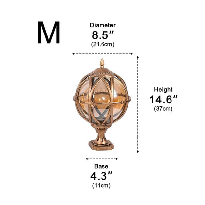 Farmhouse Round Ball Waterproof Outdoor Fence Post Lights - Flyachilles