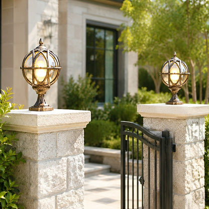 Farmhouse Round Ball Waterproof Outdoor Fence Post Lights - Flyachilles