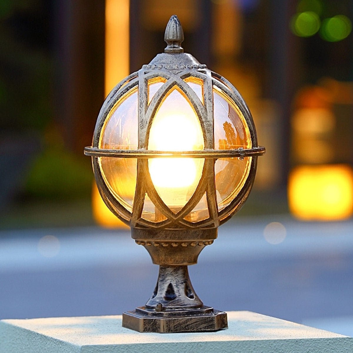 Farmhouse Round Ball Waterproof Outdoor Fence Post Lights - Flyachilles