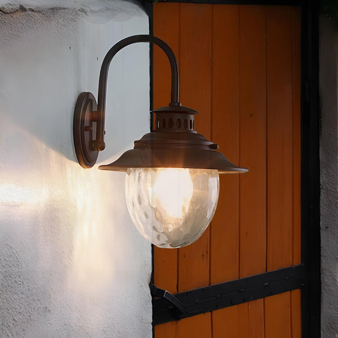 Farmhouse Waterproof Black Horn LED Outdoor Wall Light - Flyachilles