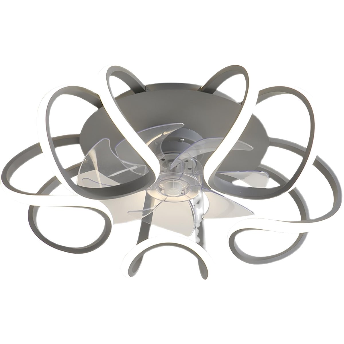 Flower Shaped 3 Step Dimming LED Silent Ceiling Fans Light Chandelier - Flyachilles