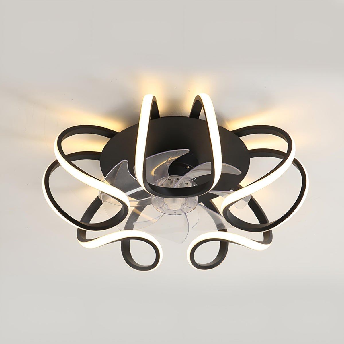 Flower Shaped 3 Step Dimming LED Silent Ceiling Fans Light Chandelier - Flyachilles