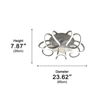 Flower Shaped 3 Step Dimming LED Silent Ceiling Fans Light Chandelier - Flyachilles