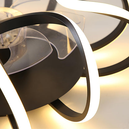 Flower Shaped 3 Step Dimming LED Silent Ceiling Fans Light Chandelier - Flyachilles