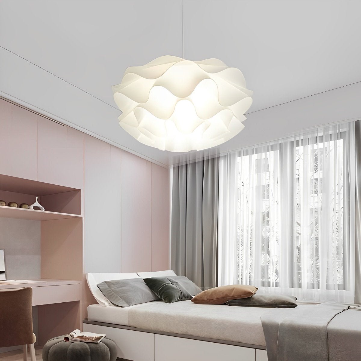 Flower Shaped Three - step Dimming LED White Chandelier Pendant Light - Flyachilles