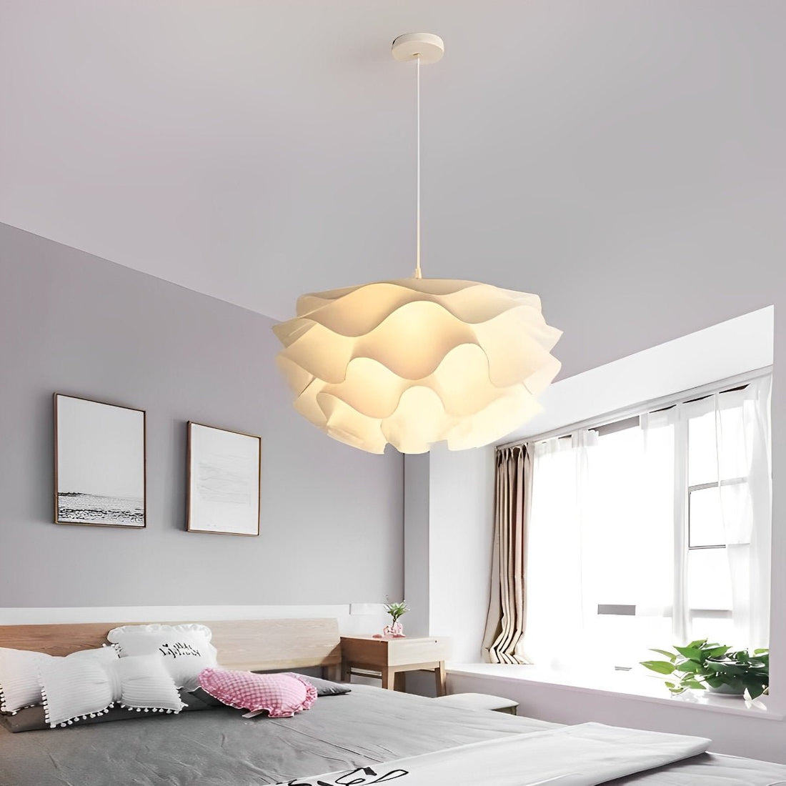 Flower Shaped Three - step Dimming LED White Chandelier Pendant Light - Flyachilles