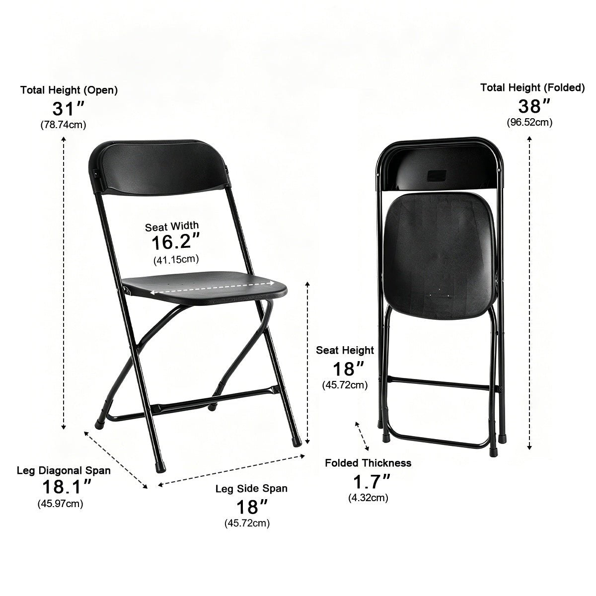 Folding Chair with Cushion – 330 lbs, Lightweight - Flyachilles