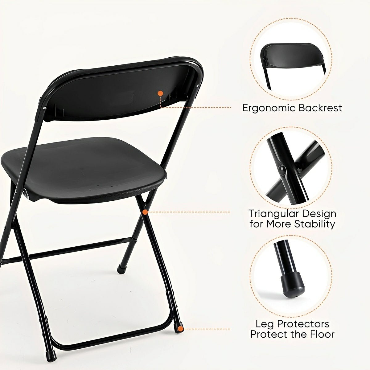 Folding Chair with Cushion – 330 lbs, Lightweight - Flyachilles
