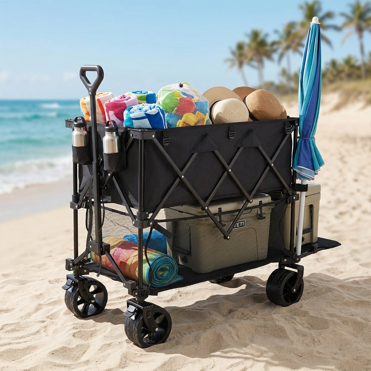 Folding Double - Decker Truck with Brakes Wagon Cart 320L - Flyachilles