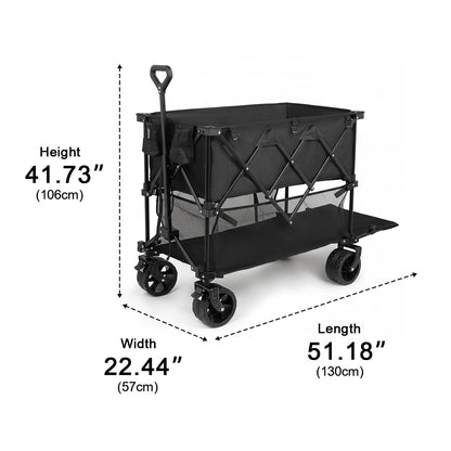 Folding Double - Decker Truck with Brakes Wagon Cart 320L - Flyachilles