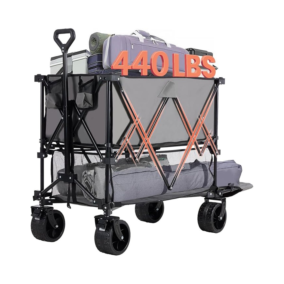 Folding Double - Decker Truck with Brakes Wagon Cart 320L - Flyachilles