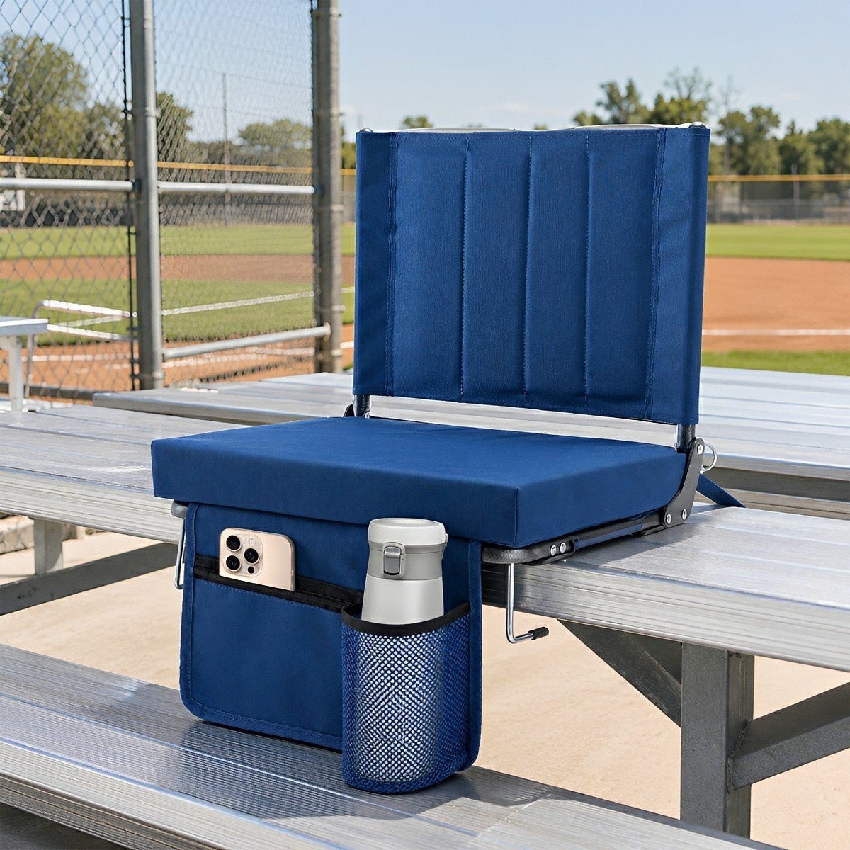 Folding Stadium Seat – Thick Cushion, 350 lbs, Non-Slip - Flyachilles