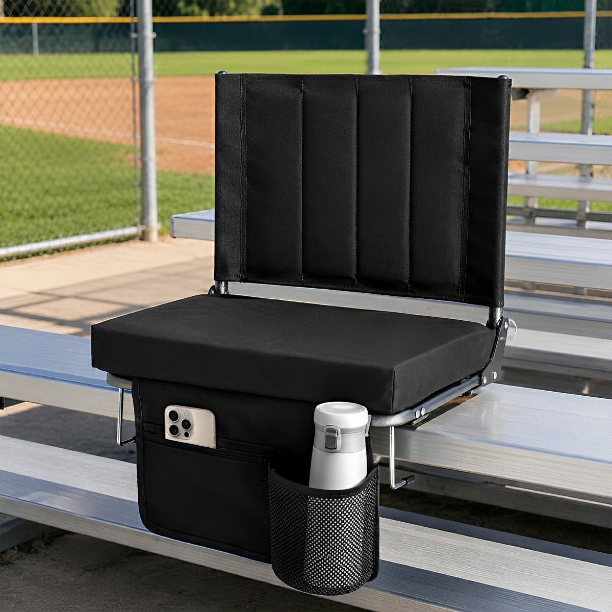 Folding Stadium Seat – Thick Cushion, 350 lbs, Non-Slip - Flyachilles