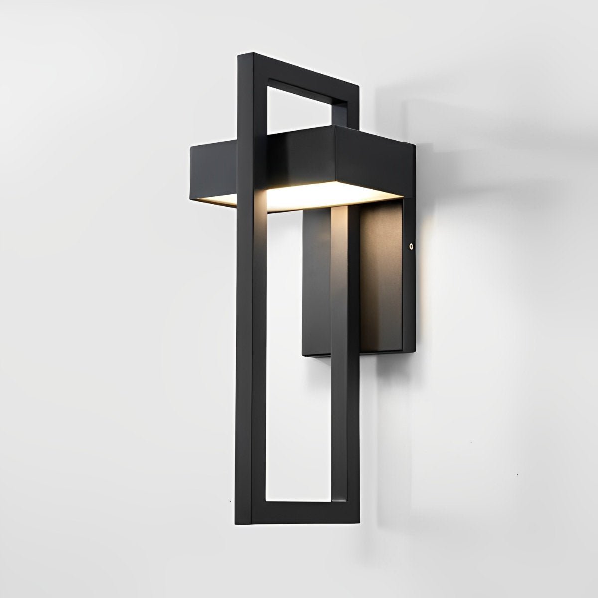 Geometric Rectangular LED Waterproof Black Outdoor Lighting Wall Sconce Lamp - Flyachilles