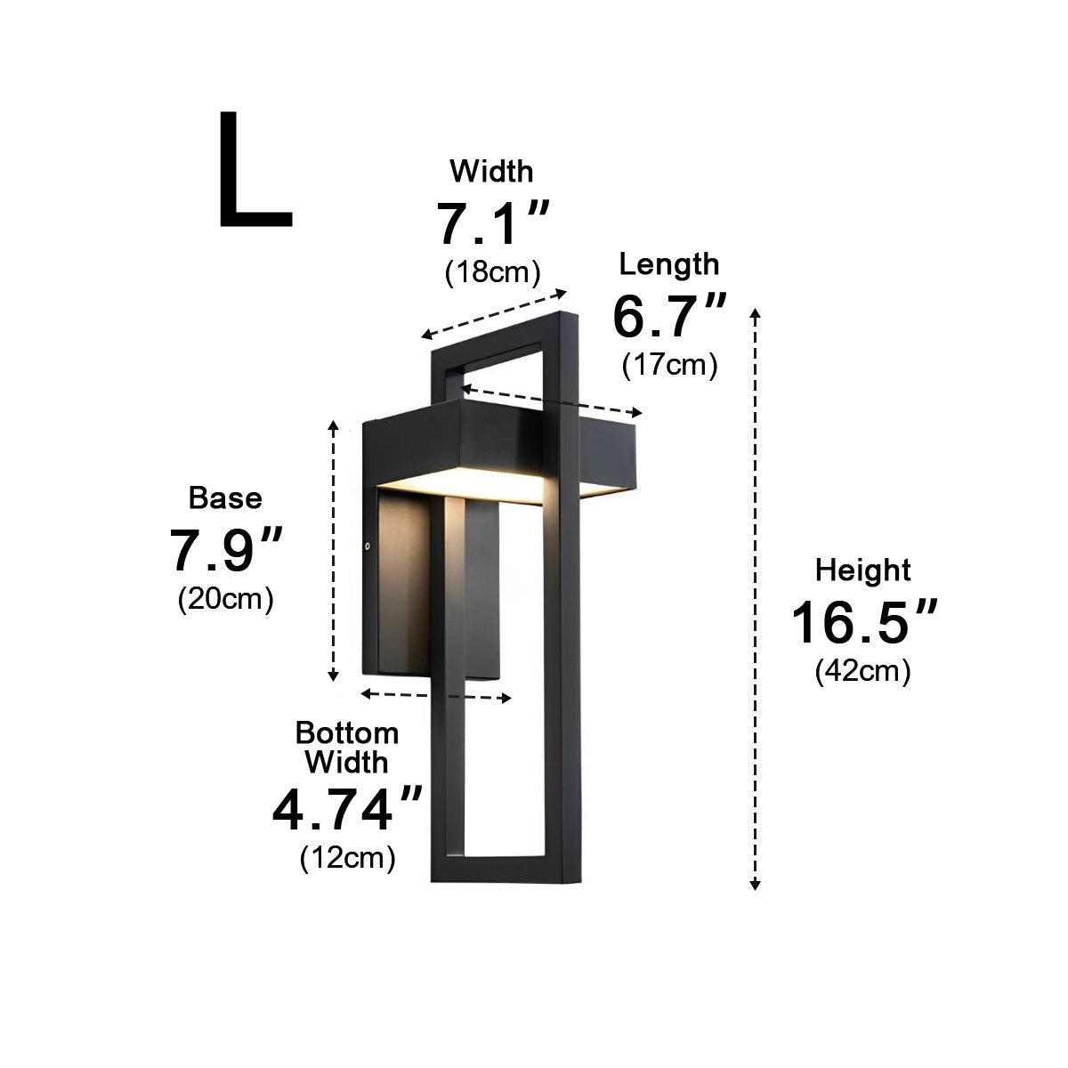 Geometric Rectangular LED Waterproof Black Outdoor Lighting Wall Sconce Lamp - Flyachilles