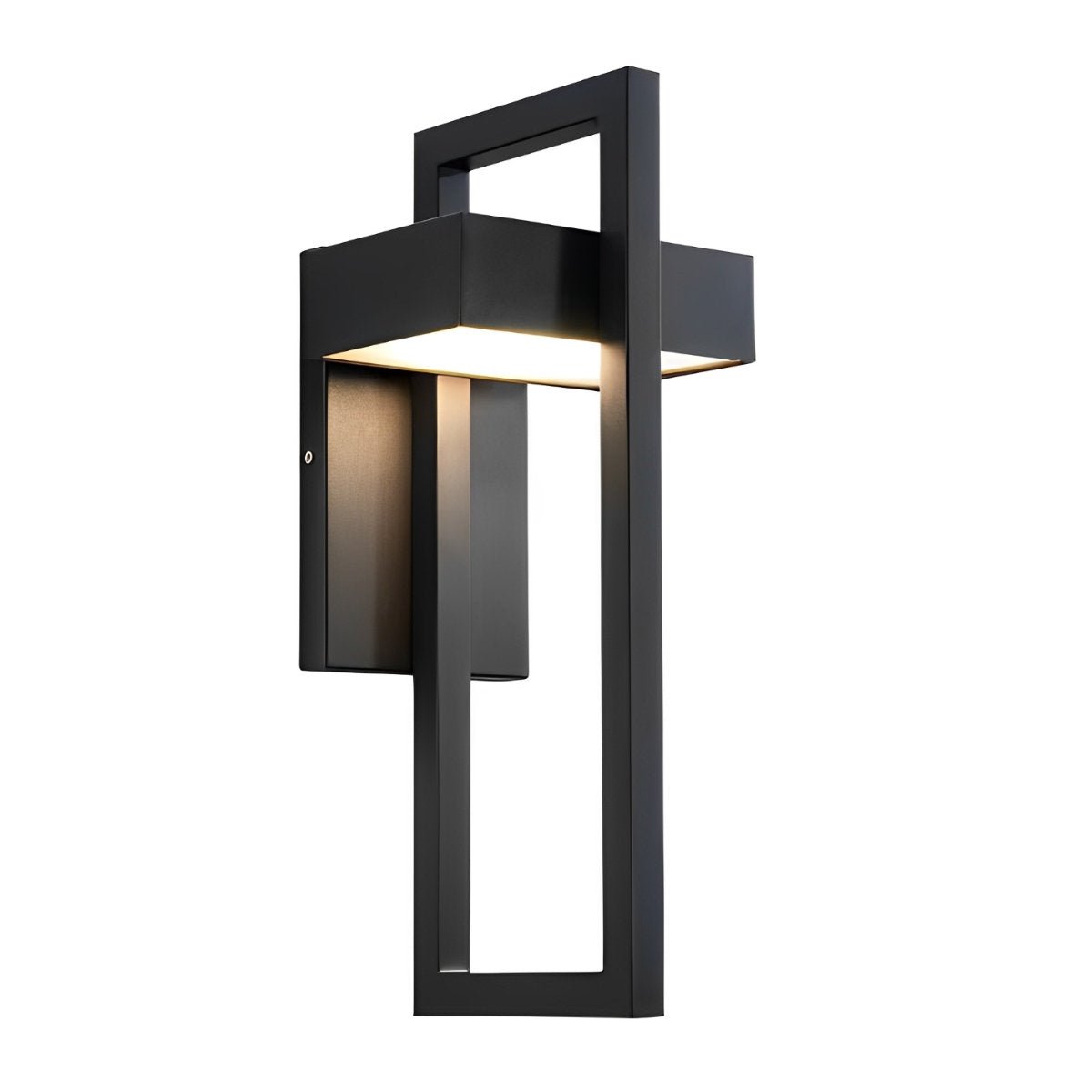 Geometric Rectangular LED Waterproof Black Outdoor Lighting Wall Sconce Lamp - Flyachilles