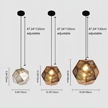 Geometric Round Electroplated Metal Postmodern Pendant Light Chandelier Ceiling Light - Flyachilles